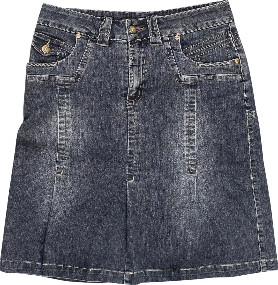 00s Pleated Denim Skirt