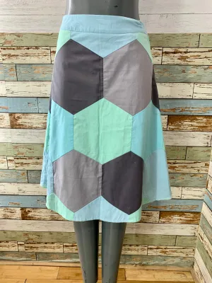 00’s Revival 70’s Blue Gray And Green Custom Midi Skirt