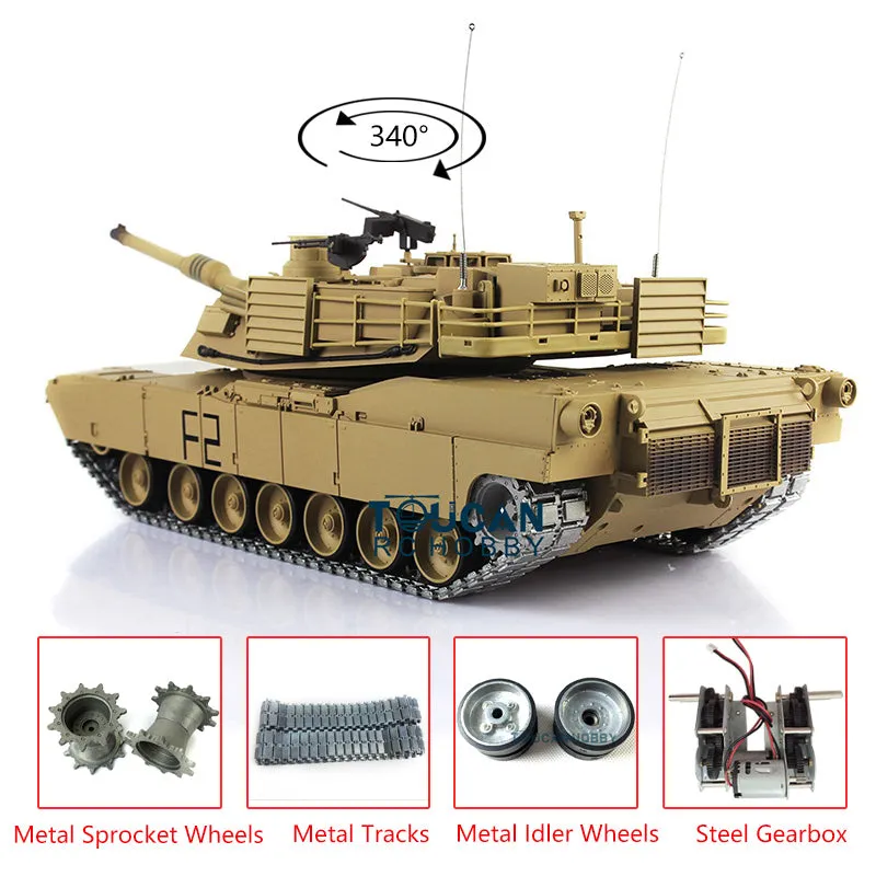 1/16 Scale 7.0 2.4Ghz Henglong USA M1A2 Abrams RTR RC Tank 3918 Model 340 Turret Armored Vehicle Chassis Upper Hull