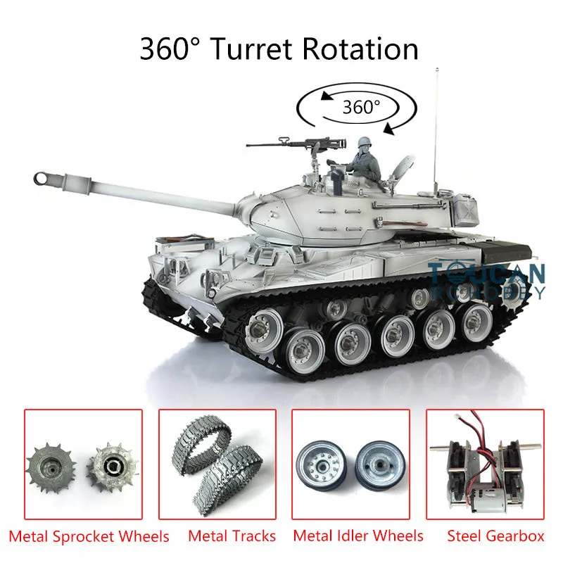1/16 Scale Henglong 7.0 Radio Control Tank Upgraded Walker Bulldog 3839 RC Tank W/ 360Degrees Rotating Turret Metal Sproket Tracks