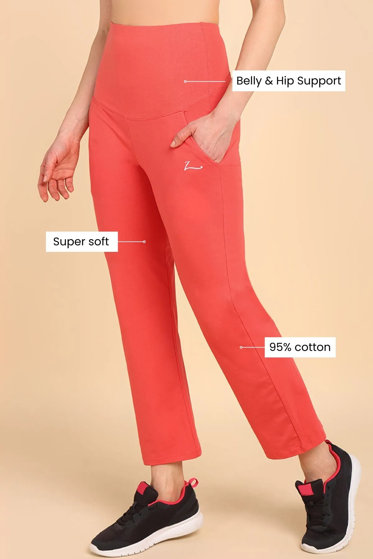 247 Zactive™ Coral Maternity Trouser (Pregnancy & Postpartum)