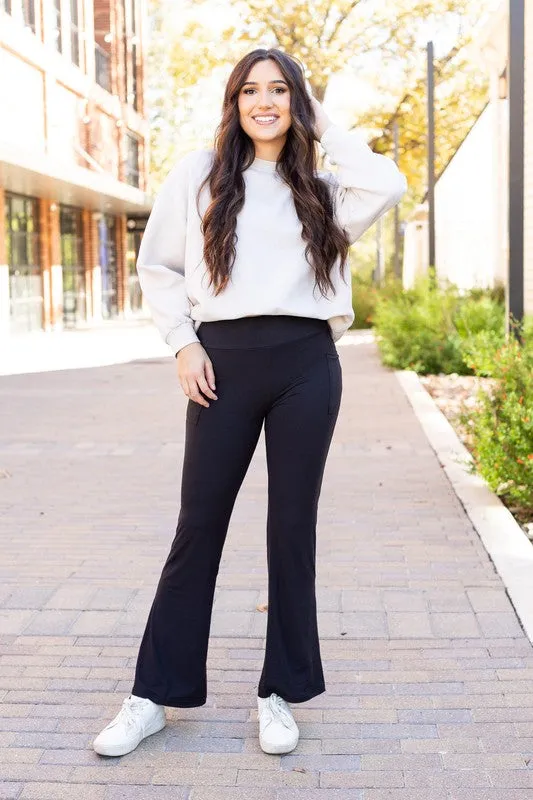 30 in Inseam Black Bootcut Leggings