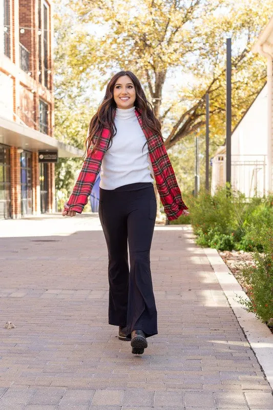 30 in Inseam Black Bootcut Leggings