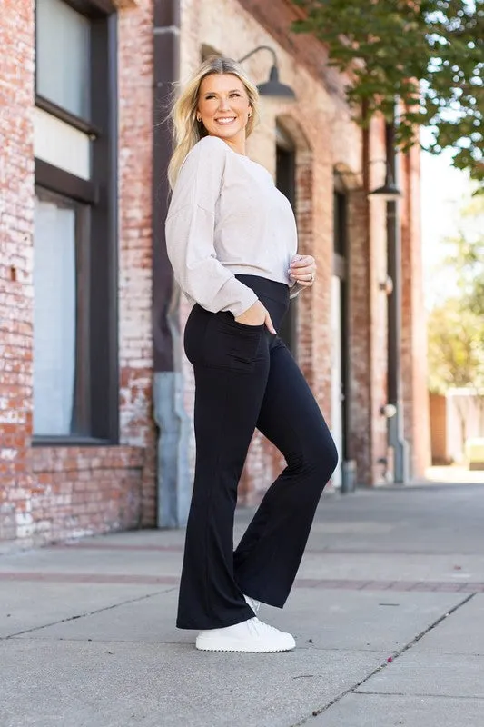 30 in Inseam Black Bootcut Leggings