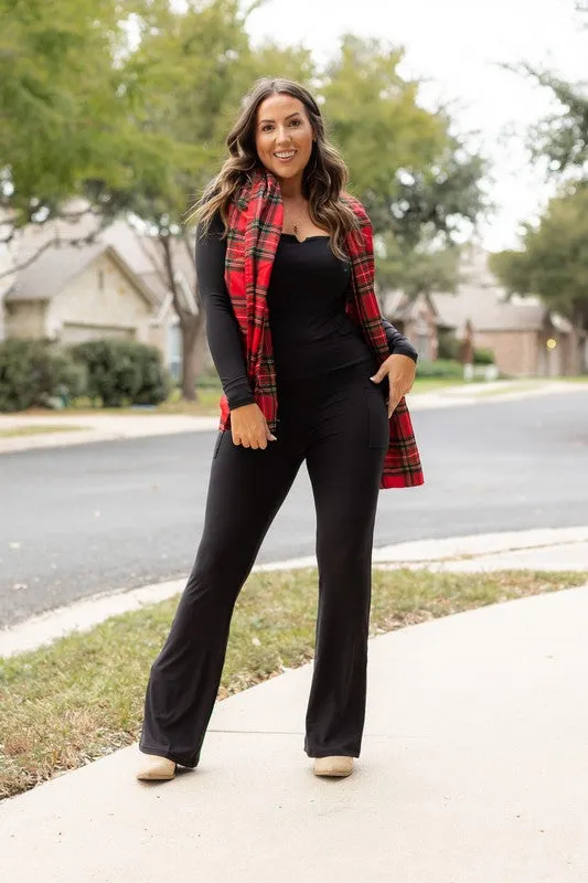 30 in Inseam Black Bootcut Leggings