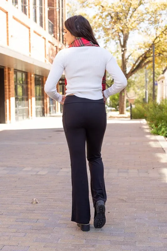 30 in Inseam Black Bootcut Leggings