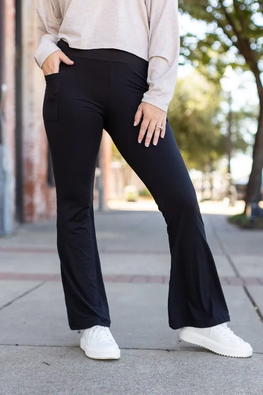 30 in Inseam Black Bootcut Leggings