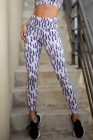 Abstract Purple Spotted Active Leggings