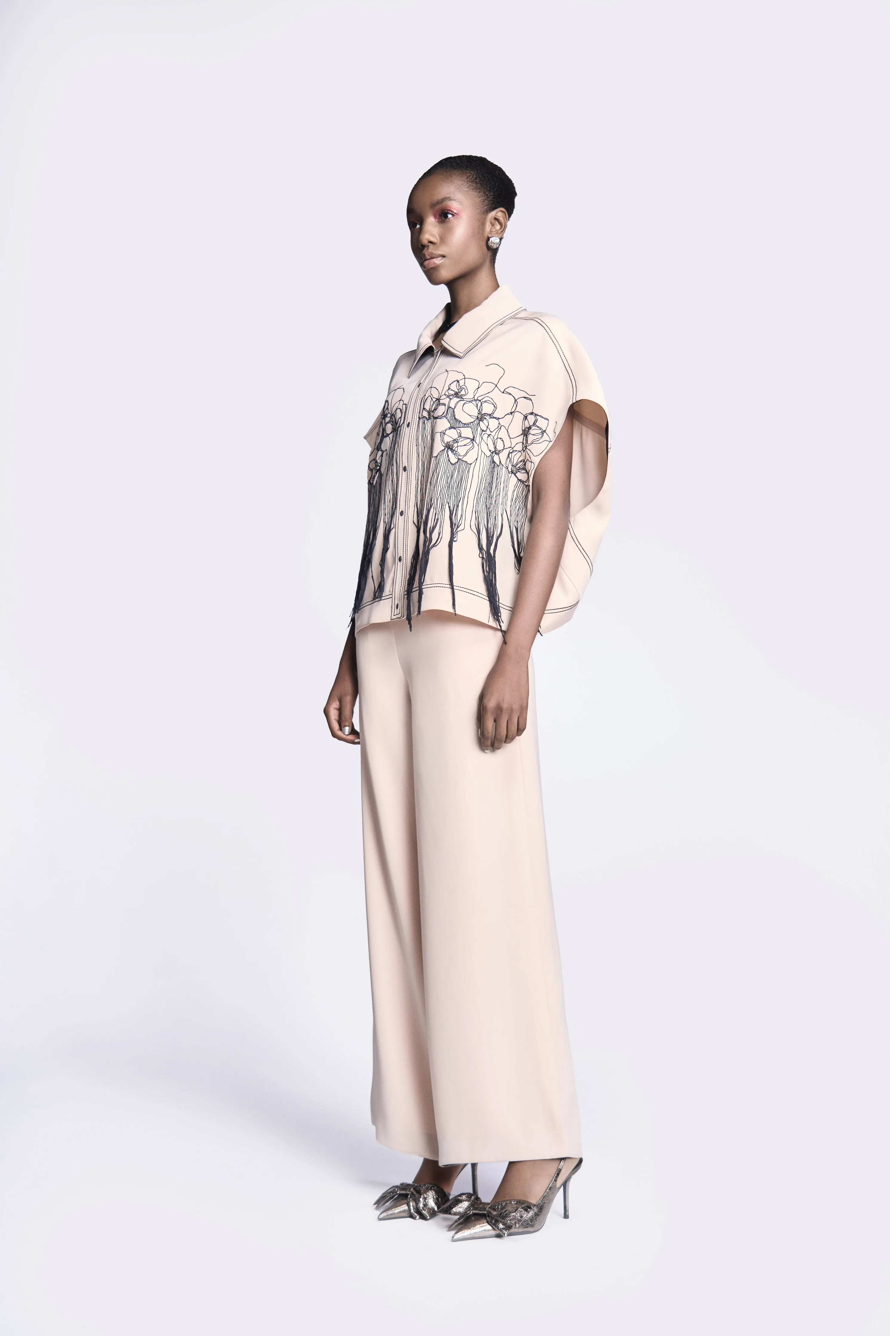Abstract Roses Flared Pants