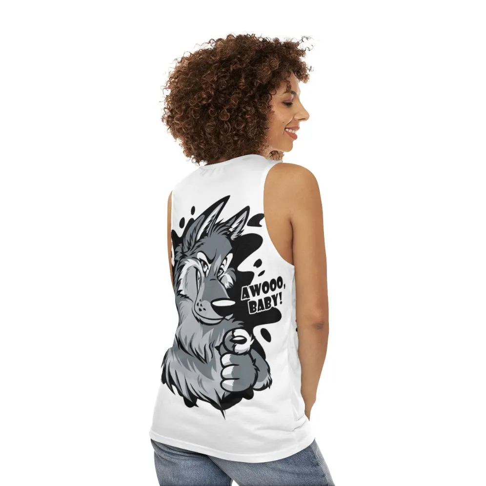 Adorable Wolf Howl Baby Unisex Tank Top
