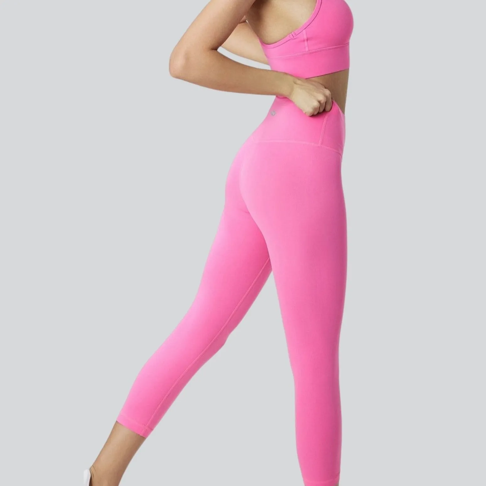 Ankle Length Comfort Leggings - Bright Pink