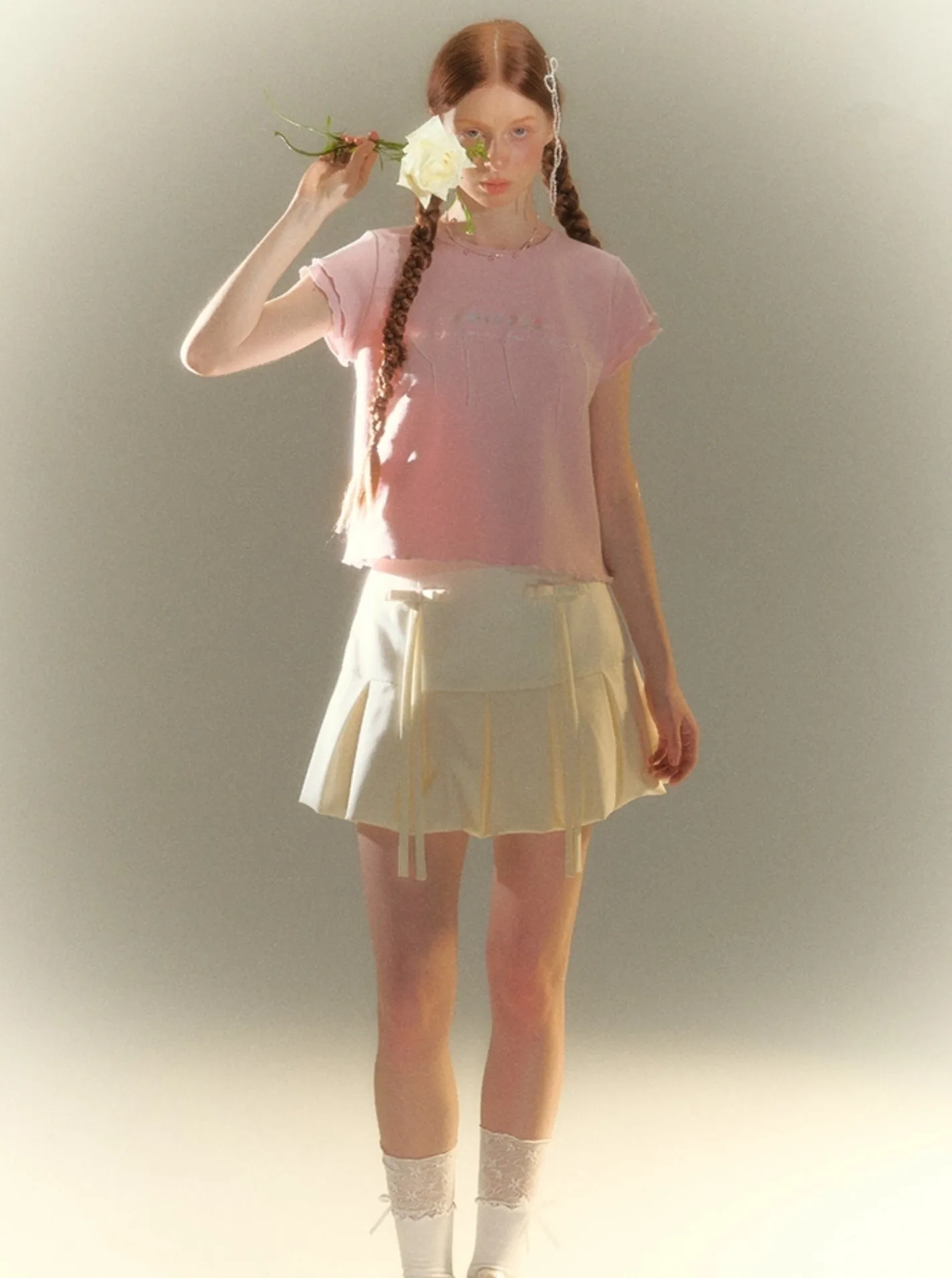Anti-Wear Bow Pleated Skirt