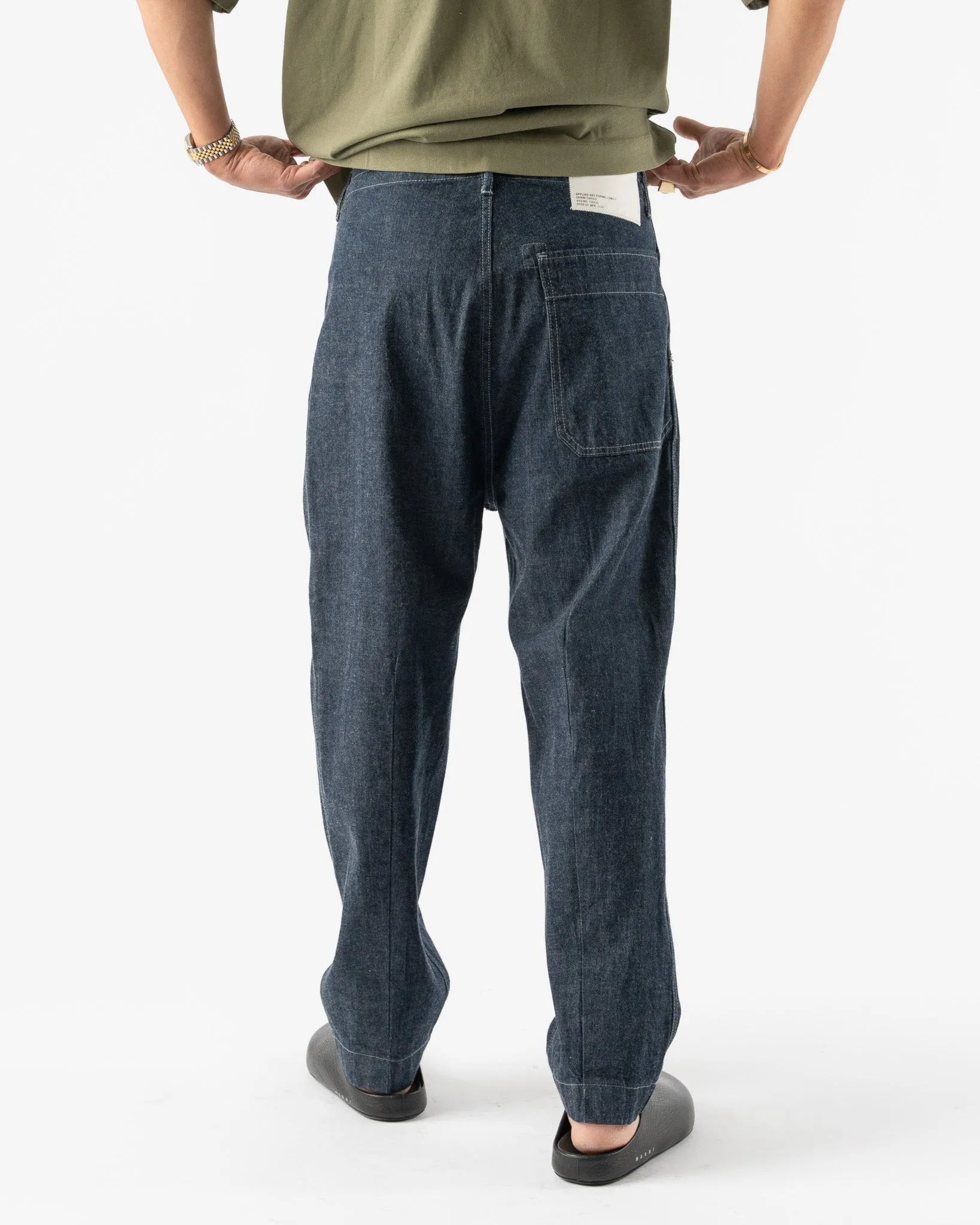 Applied Art Forms DM1-1 Denim Cargo Pants in Dark Indigo