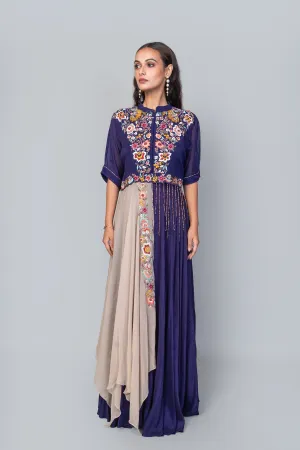 Assymetrical Crop Top and Skirt