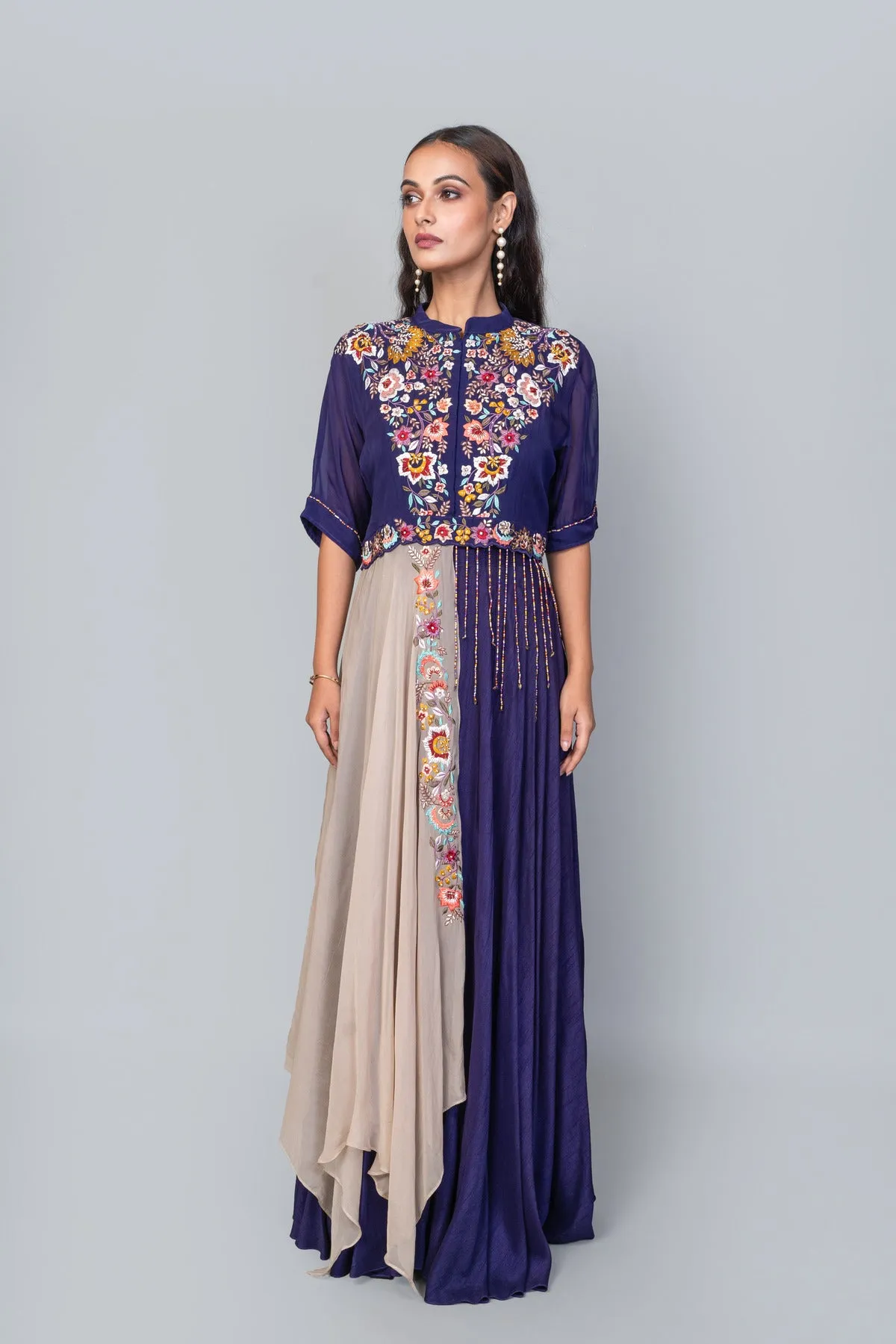 Assymetrical Crop Top and Skirt