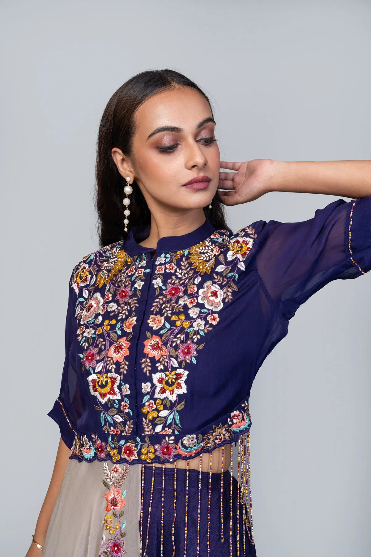 Assymetrical Crop Top and Skirt