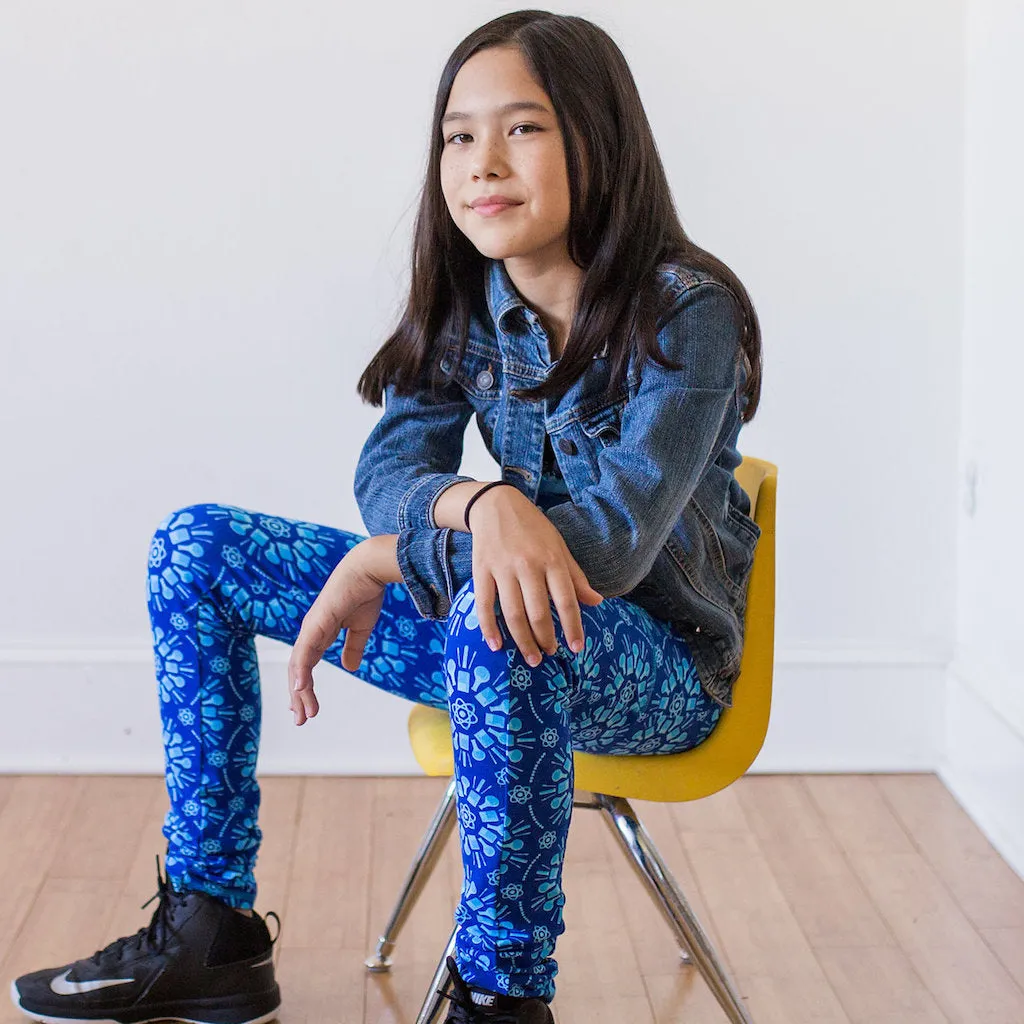 “Atomic Flurry” Science Snowflakes Leggings with Pockets
