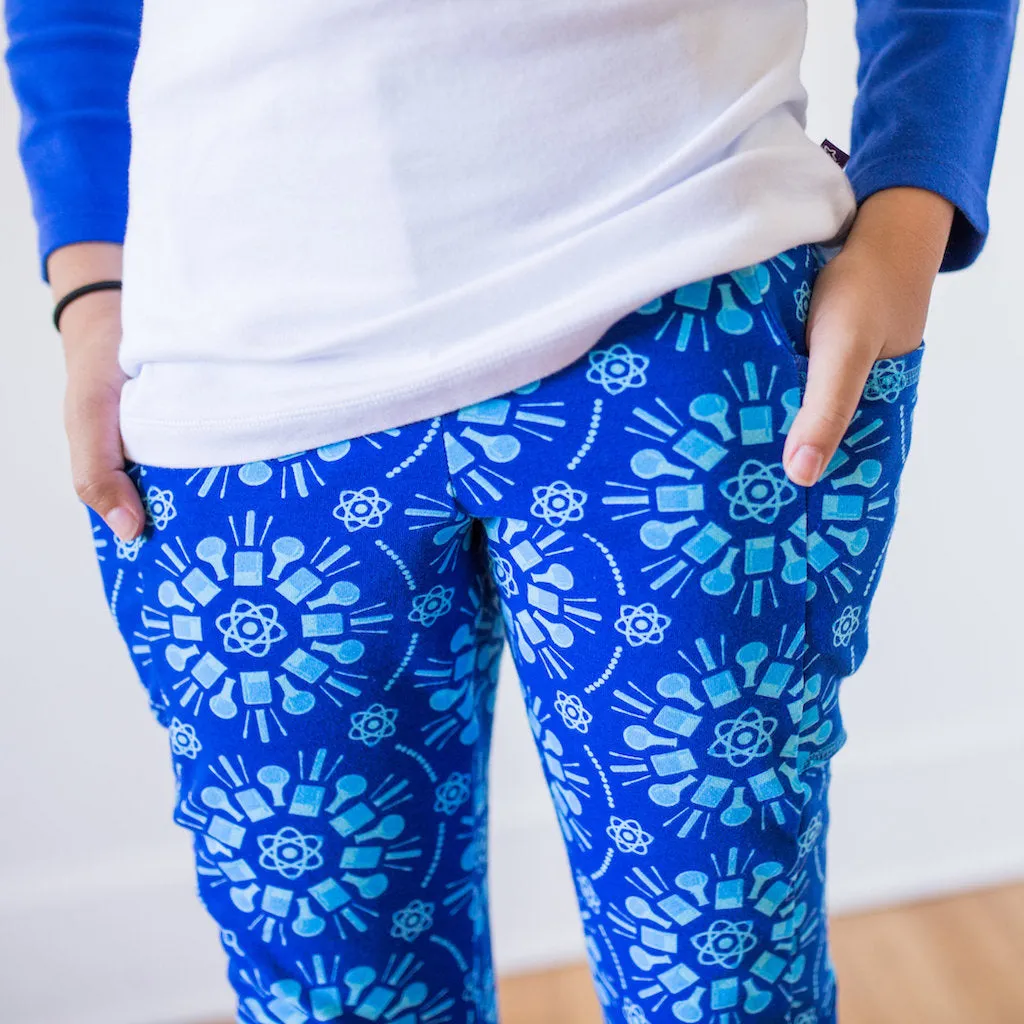 “Atomic Flurry” Science Snowflakes Leggings with Pockets
