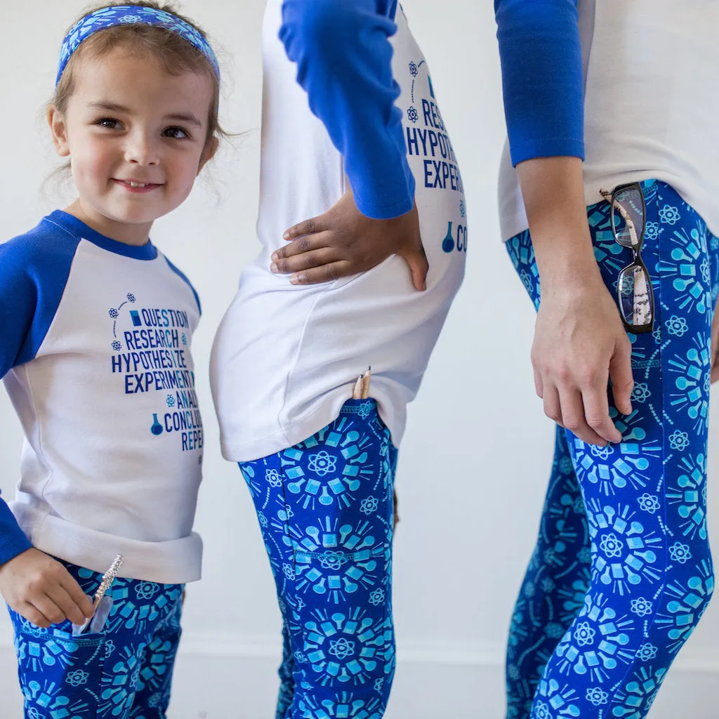 “Atomic Flurry” Science Snowflakes Leggings with Pockets