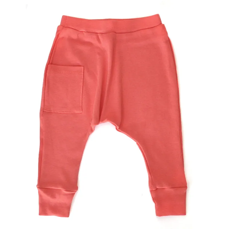 Baby Harem Pants -organic cotton- Coral Pink