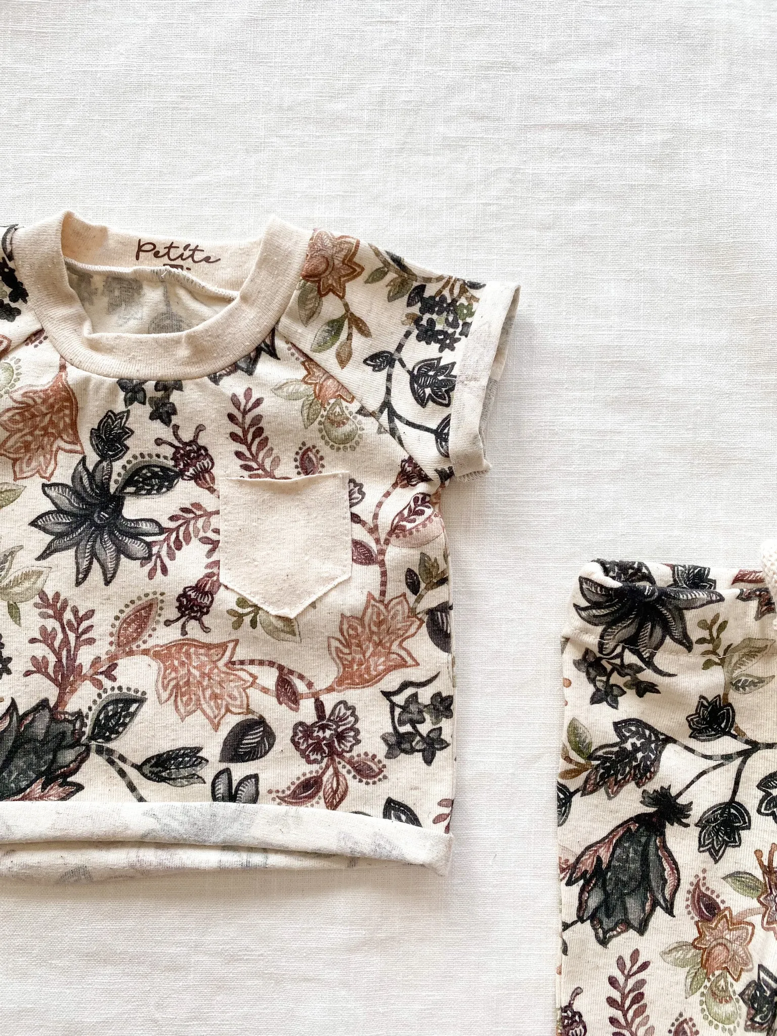 Baby leggings / linen floral