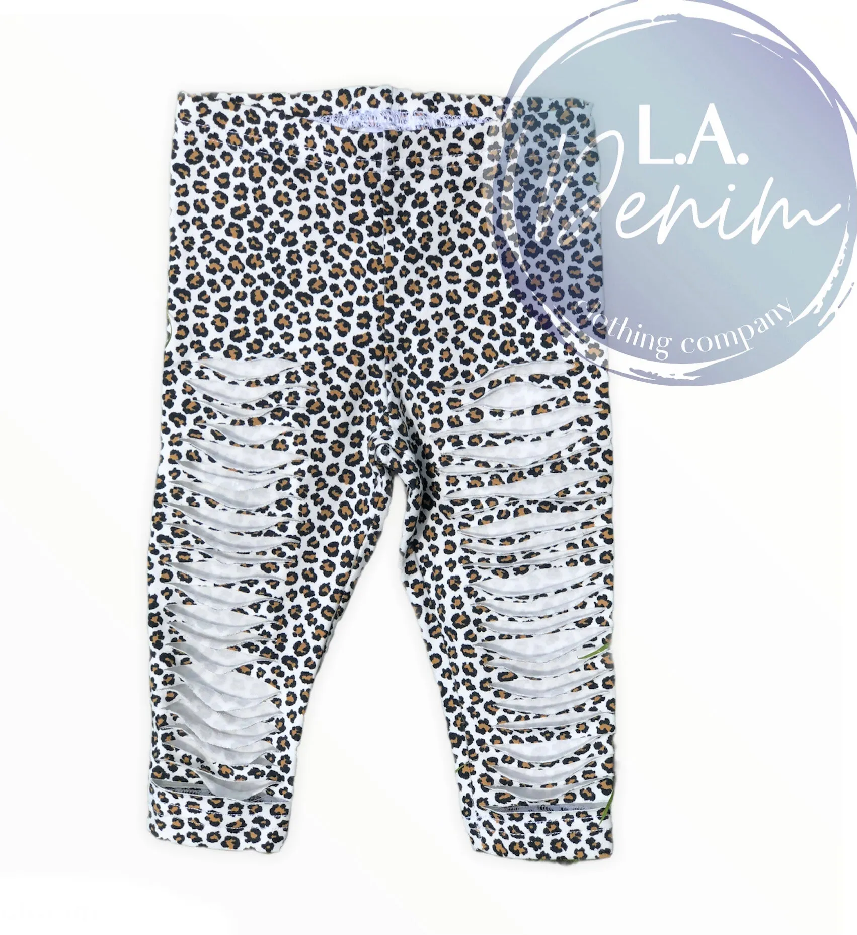 Baby Shredded Snow Leopard Leggings