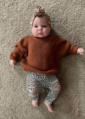 Baby Shredded Snow Leopard Leggings