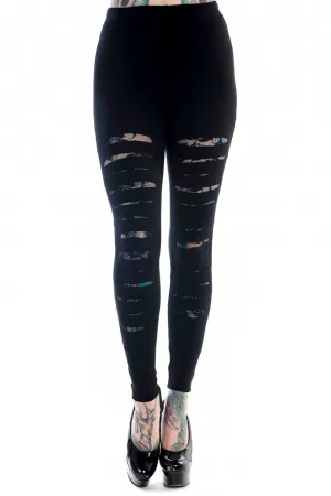 Banned Slashed Black Leggings