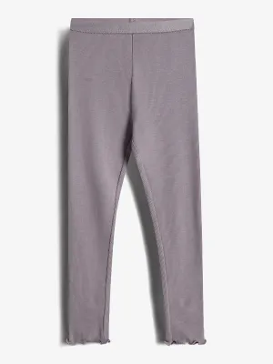 Basic Modal Rib Leggings - Kids - Dusty Purple