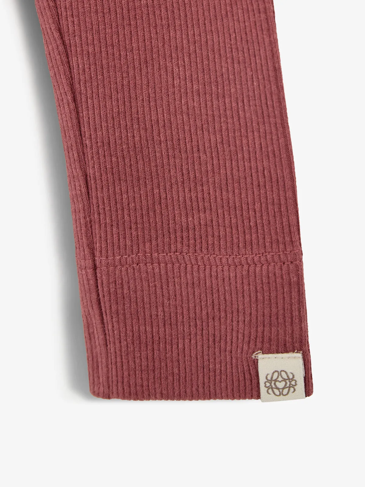 Basic Modal Rib Leggings - Little - Dark Rose