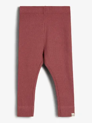 Basic Modal Rib Leggings - Little - Dark Rose