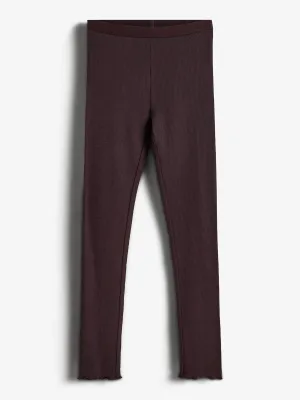 Basic Modal Rib Leggings - Tween - Dark Purple