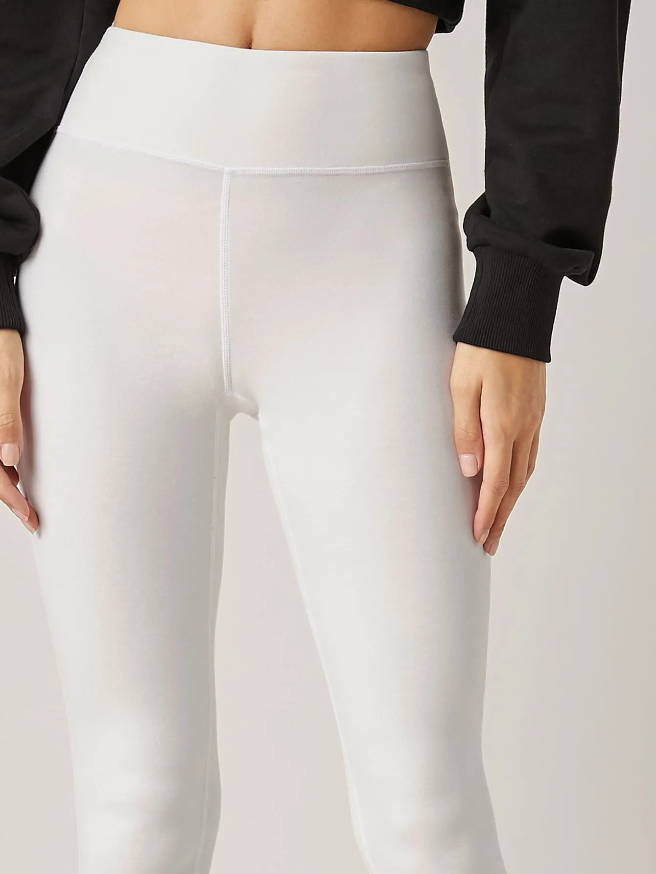 BASICS Wide Waistband Solid Leggings