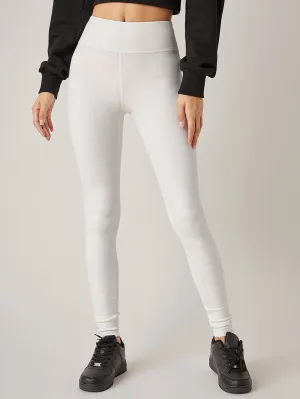 BASICS Wide Waistband Solid Leggings