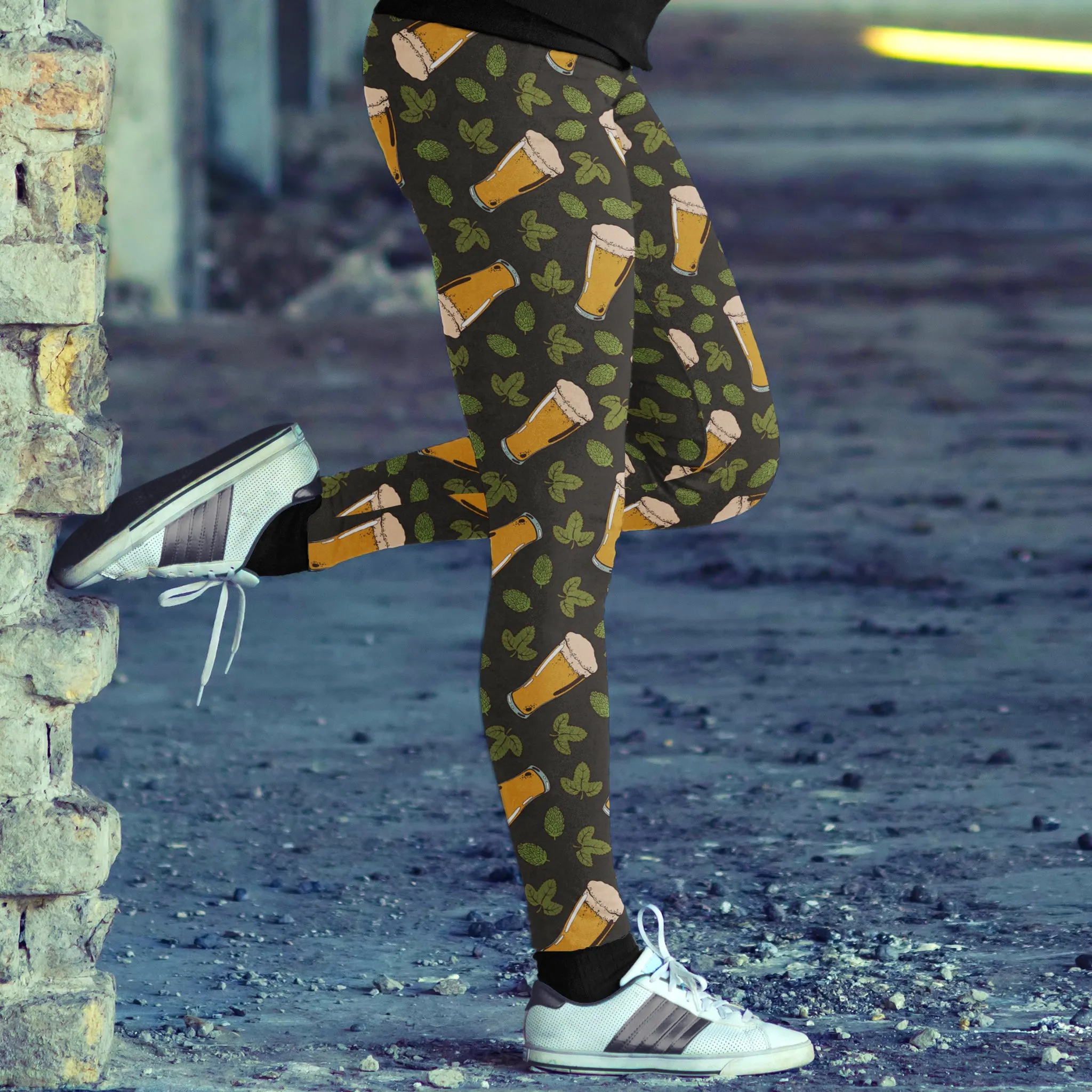 Beer and Leaves Leggings