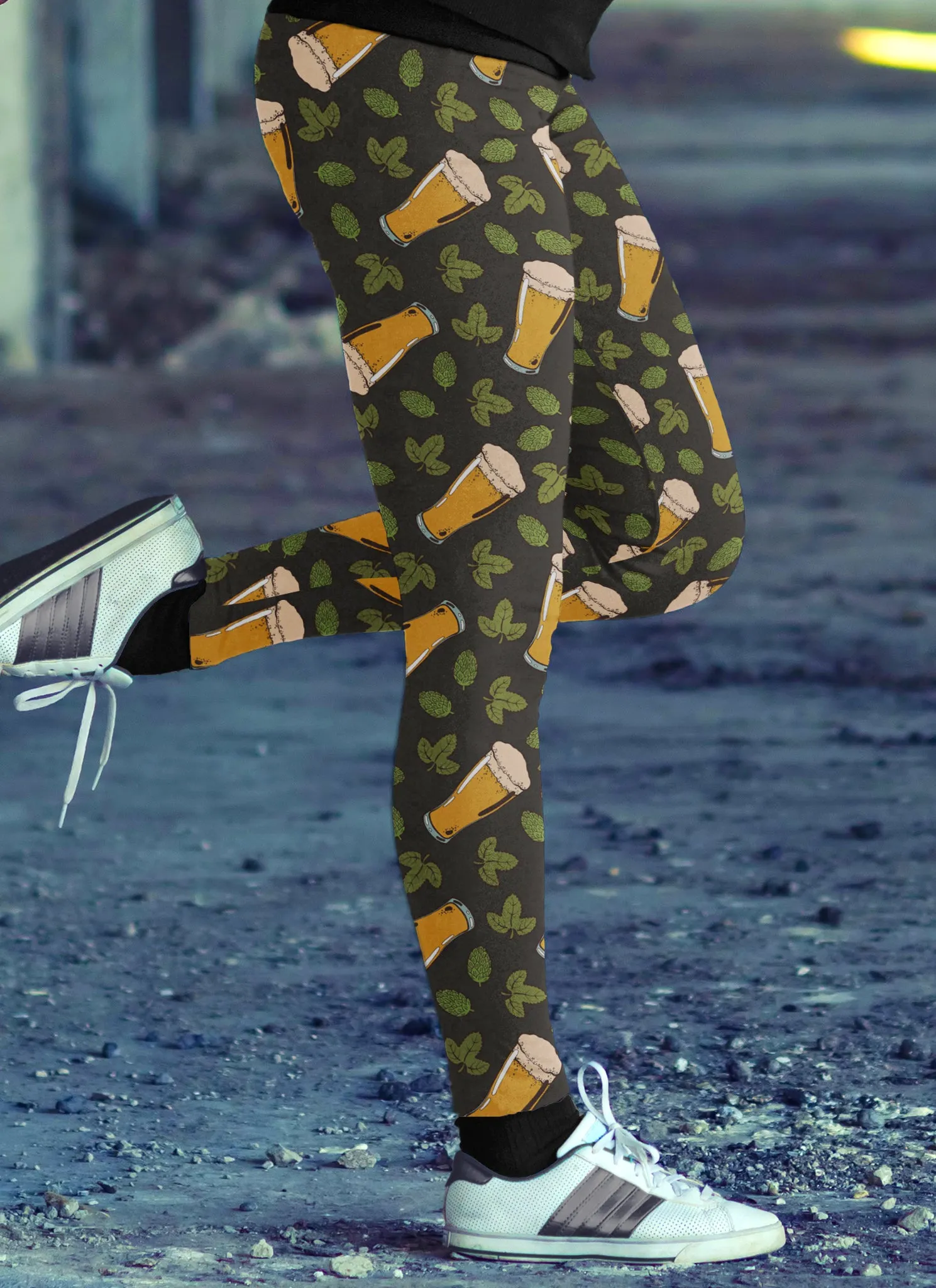 Beer and Leaves Leggings