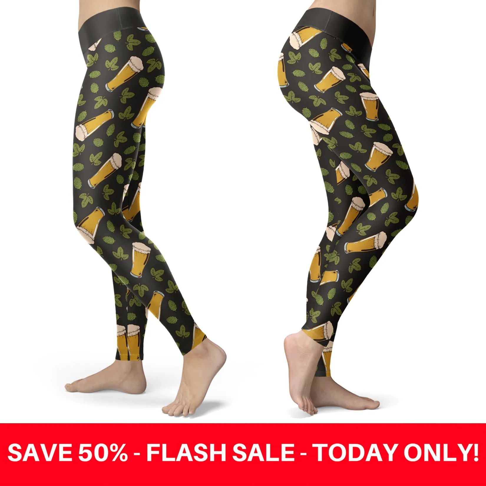 Beer and Leaves Leggings