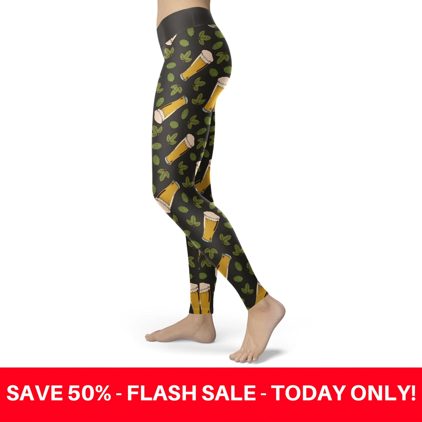 Beer and Leaves Leggings