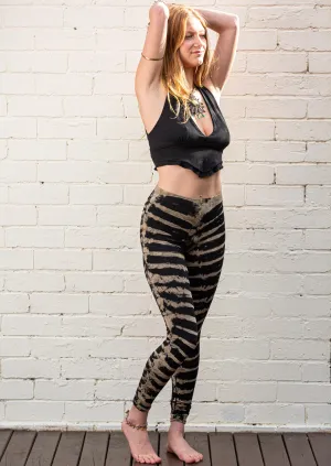Beige Tiger Tie Dye Leggings
