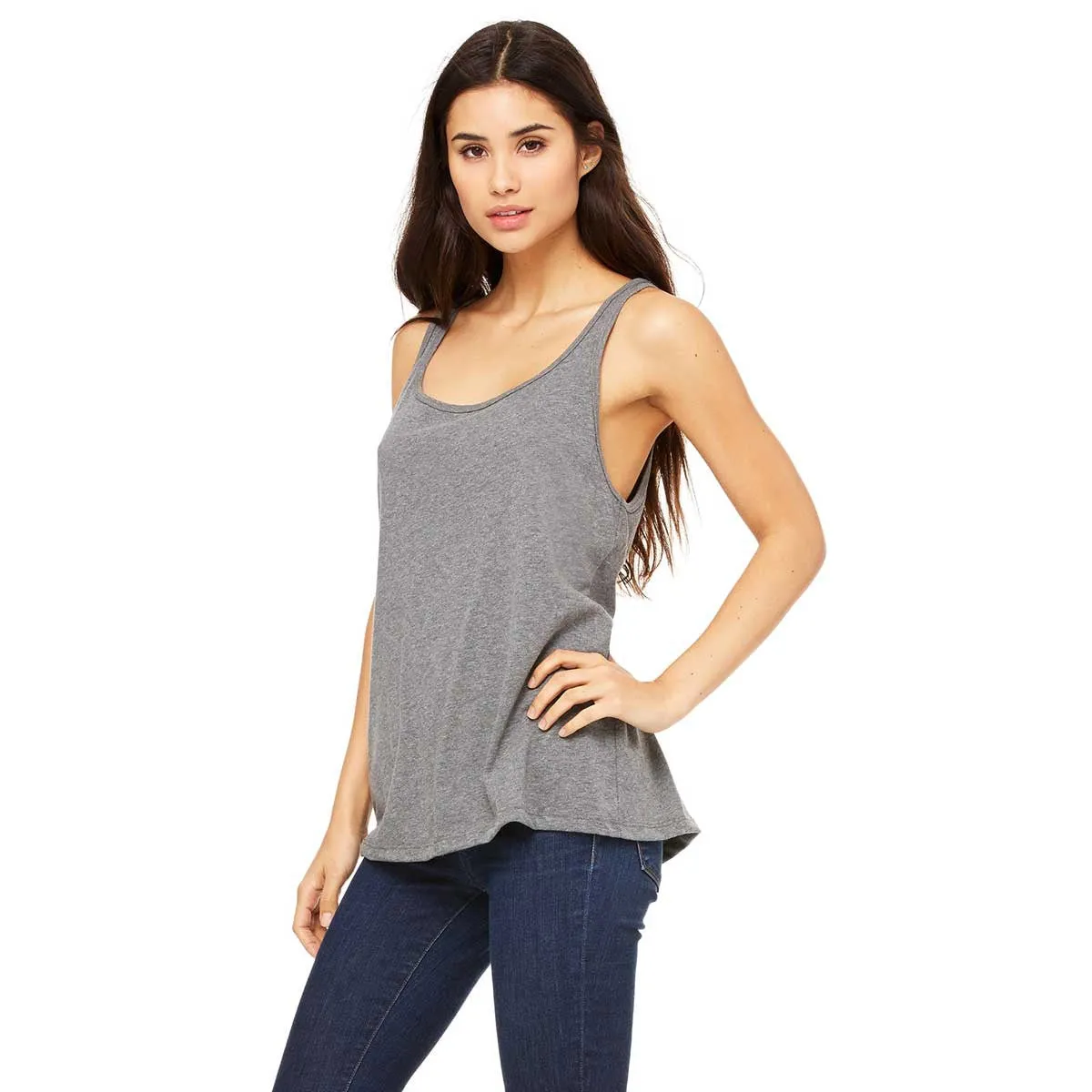 Bella   Canvas Women's Deep Heather Relaxed Jersey Tank