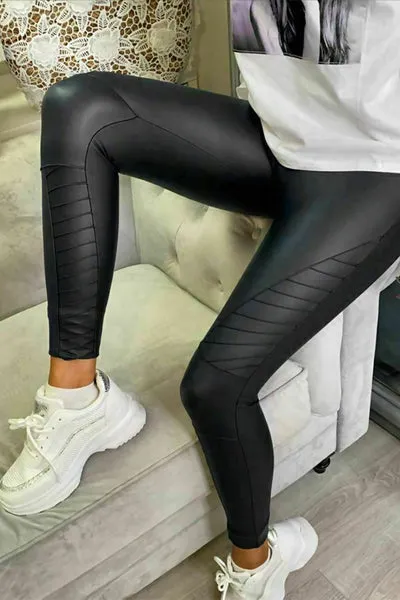 Biker Leather Look Leggings