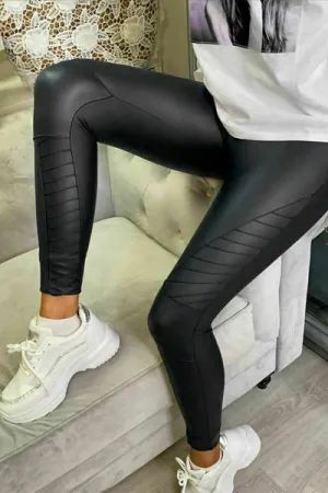 Biker Leather Look Leggings