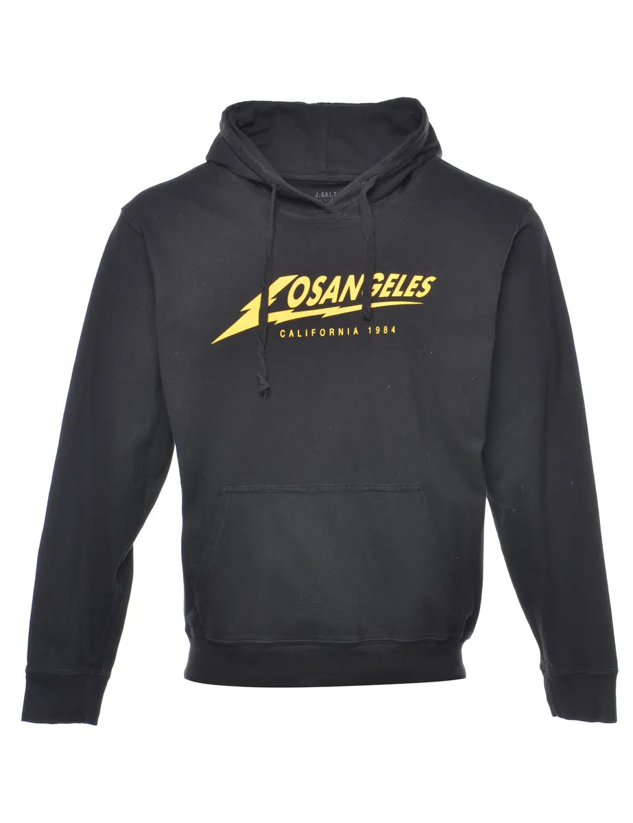 Black & Yellow California Printed Hoodie - M