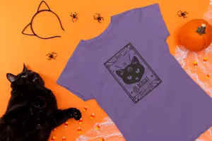 Black Cat Tarot Card Tee - Unisex Shirt
