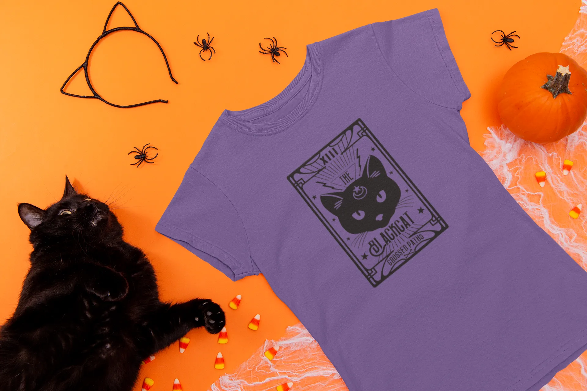 Black Cat Tarot Card Tee - Unisex Shirt