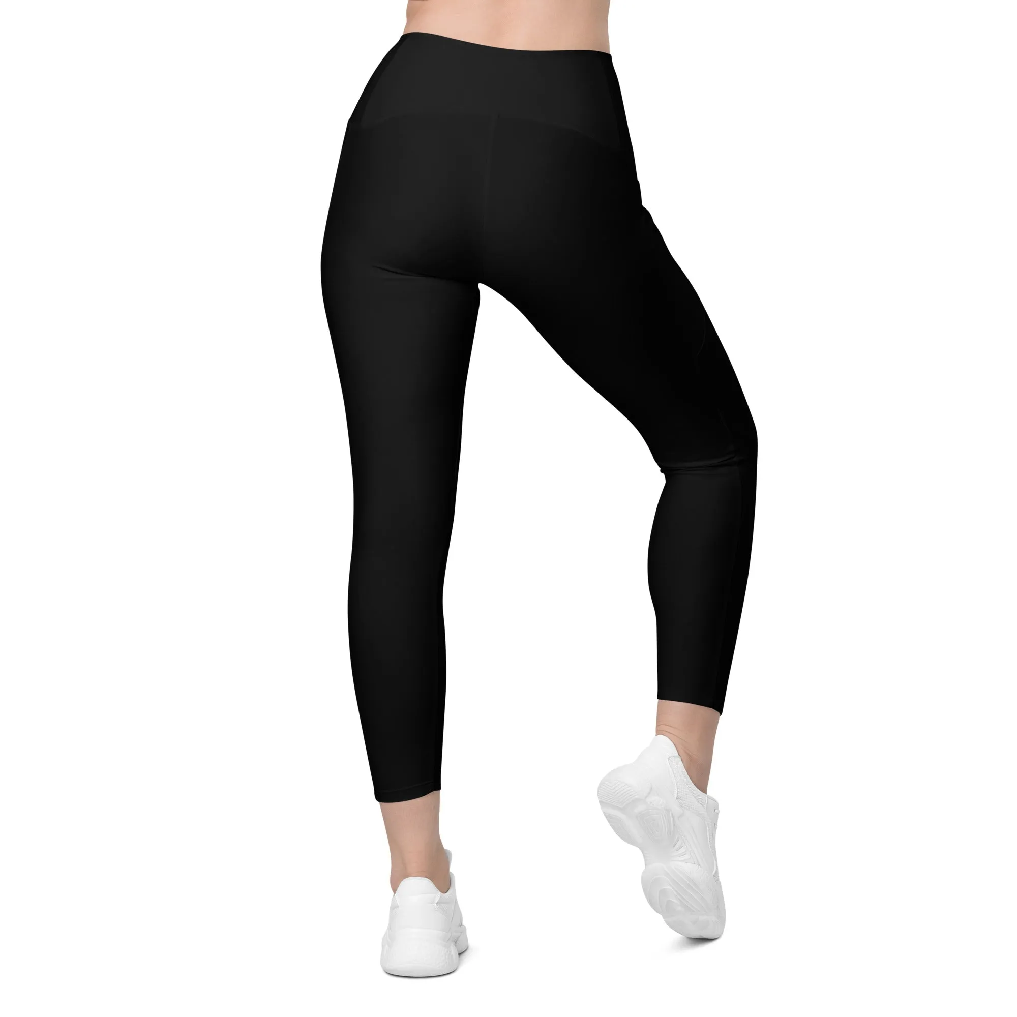 Black Crossover leggings with pockets, lioness-love