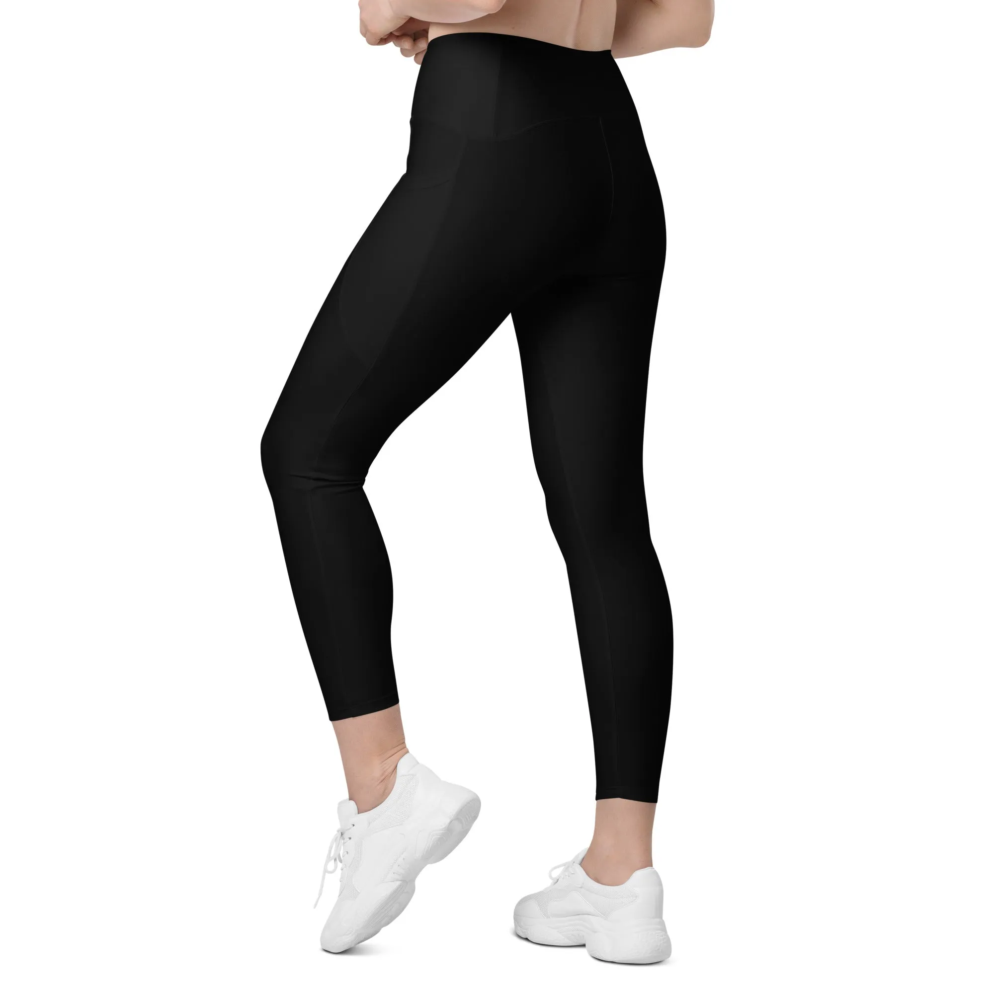 Black Crossover leggings with pockets, lioness-love