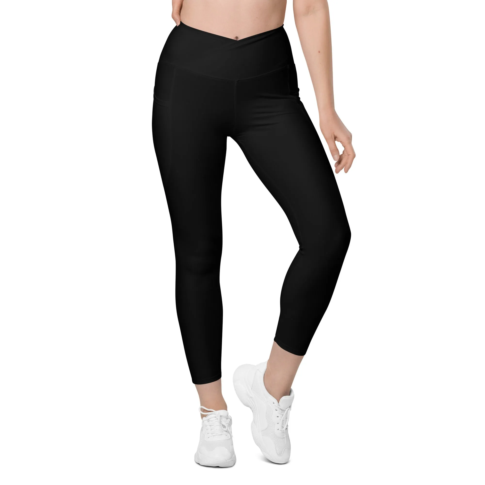 Black Crossover leggings with pockets, lioness-love