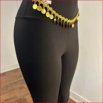 Black Gypsy Leggings with Gold Medallions