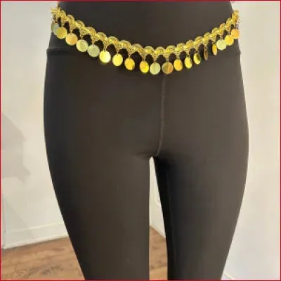 Black Gypsy Leggings with Gold Medallions
